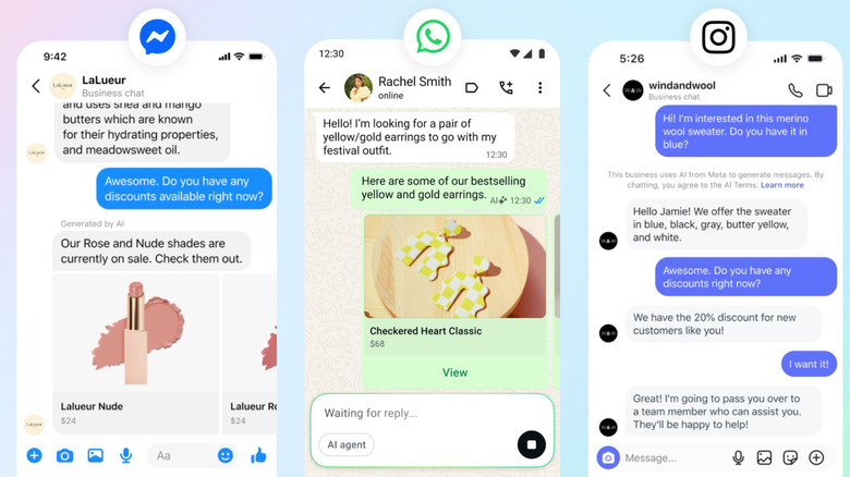 Meta's business agents on Messenger, WhatsApp and Instagram.