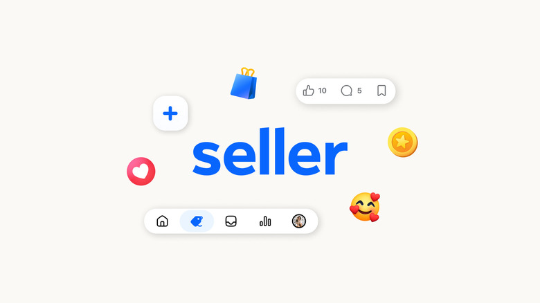 Graphic is shown for new Facebook Marketplace add called Seller