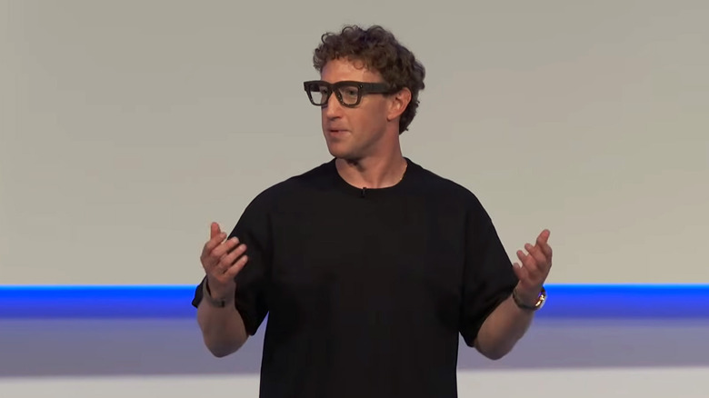 Mark Zuckerberg onstage at Meta Connect 2025, wearing Meta Ray-Ban glasses