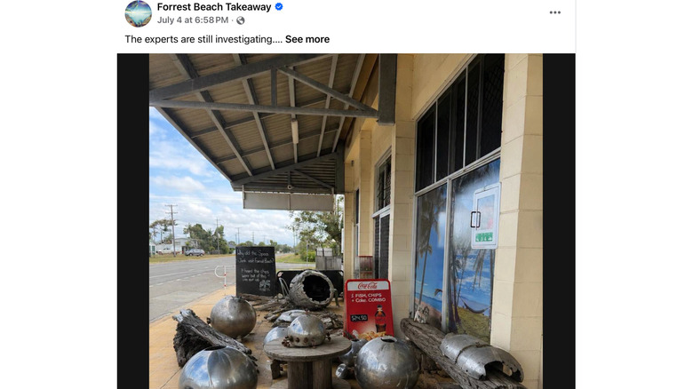 AI-generated image on Facebook depicting space balls used as entrance decorations.