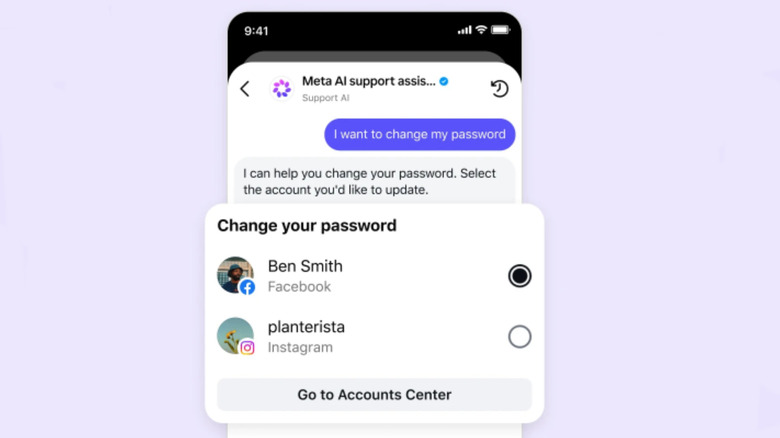 Meta's Ai support chatbot.
