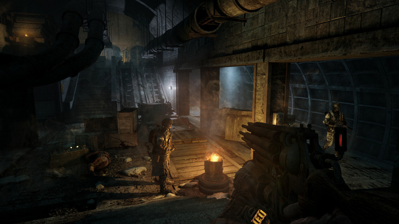 A screenshot of a dilapidated subway station from Metro 2033 Redux.