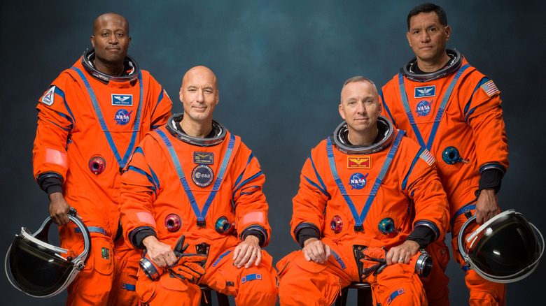 From left to right, the crew of Artemis III: Andre Douglas, Luca Parmitano, ﻿Randy Bresnik and Frank Rubio.
