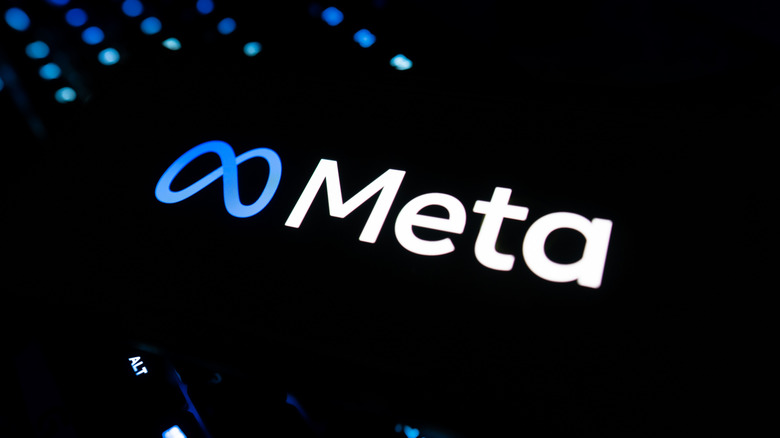 A logo of Meta