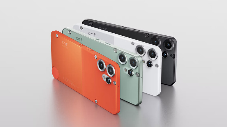 Smartphones in different colors.
