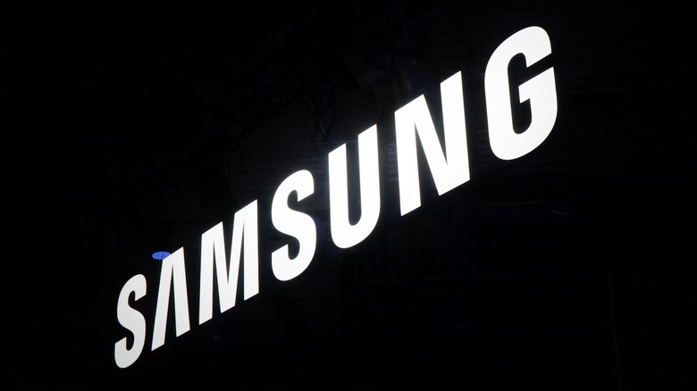 The Samsung logo on black.