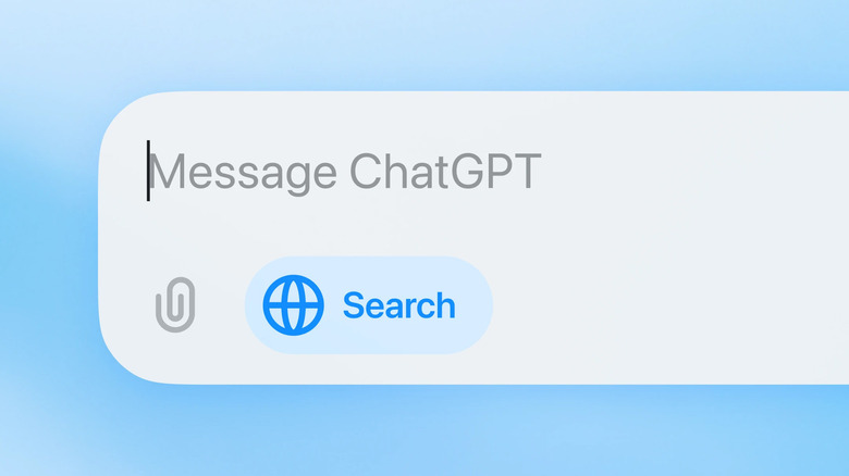 A chat prompt to message ChatGPT.