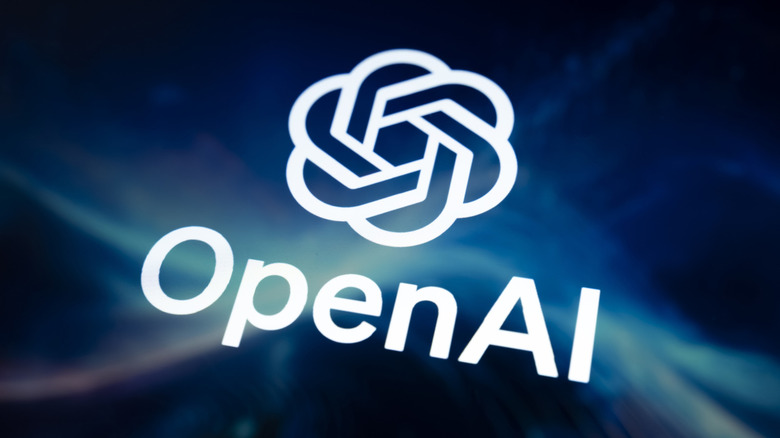 OpenAI's logo is shown in front of a blue and light blue background
