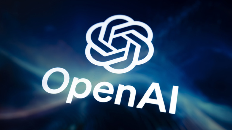 OpenAI's logo is shown in front of a blue and light blue background