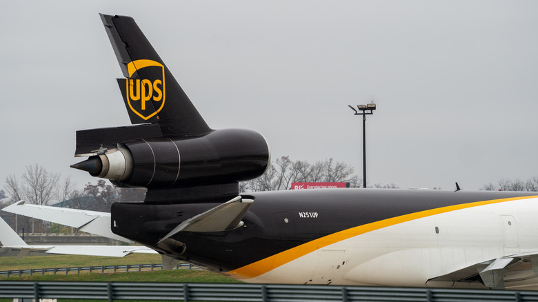 A plane with the UPS logo.