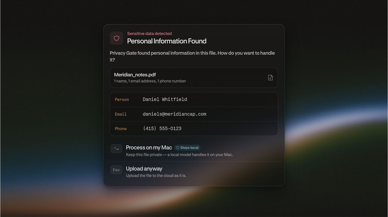 A screenshot showing Hybrid Compute's privacy gate.