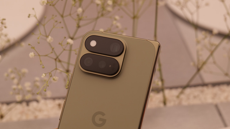 The rear cameras on a Pixel 11 Pro Fold.