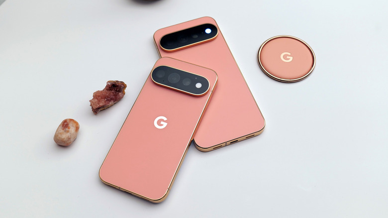 The Google Pixel 11 Pro and Pro XL laying facw-down on a table with the HiLight feature lit up.