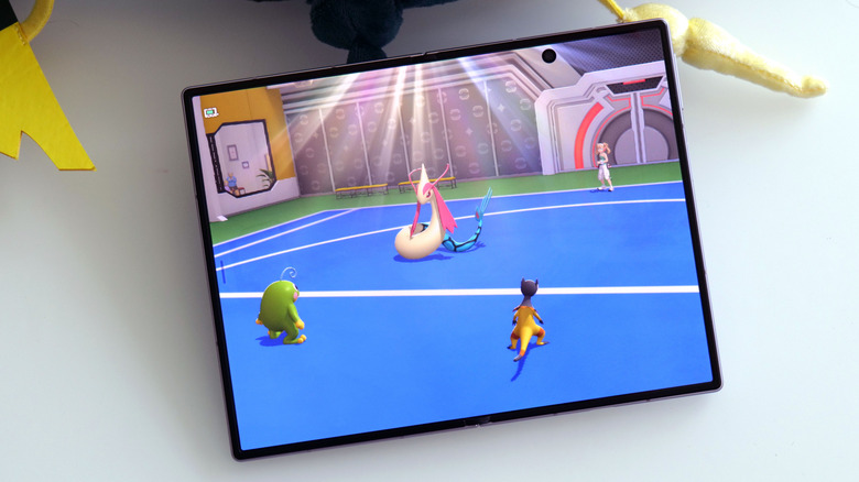 The battle screen in Pokemon Champions.