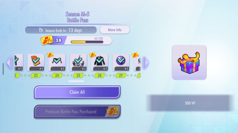 A screenshot of the monthly battle pass in Pokemon Champions.