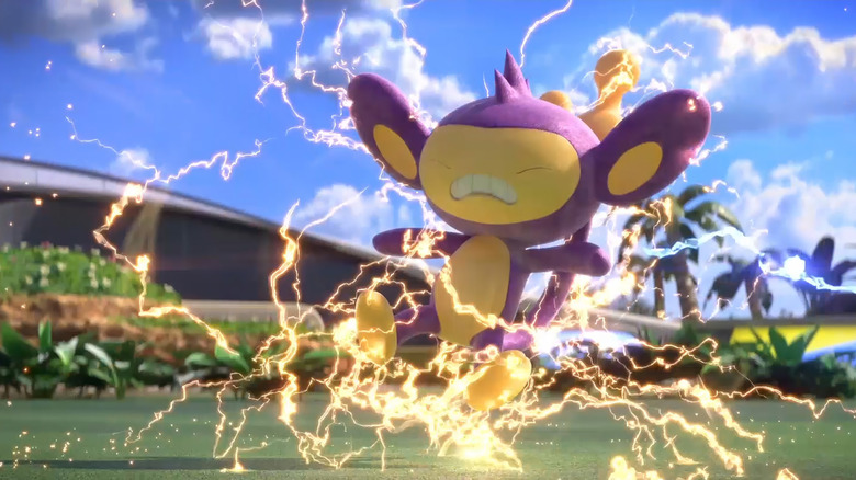  A Pokémon creature getting electrocuted.