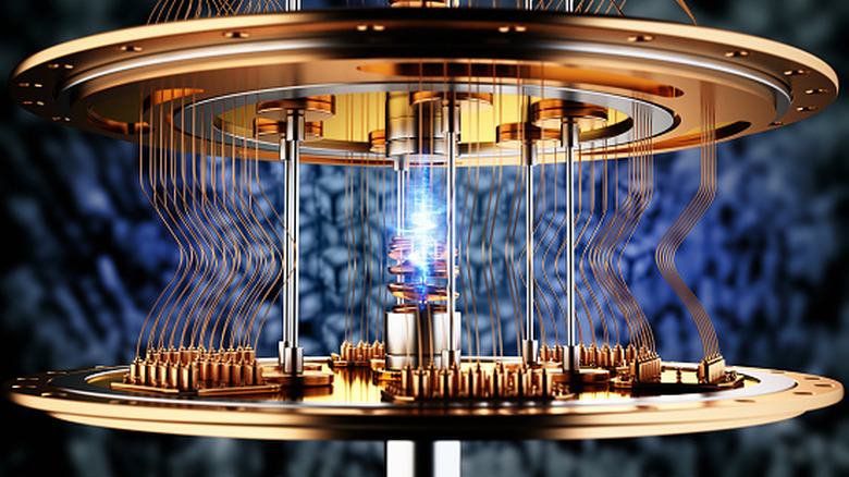 3D illustration of a quantum computer.