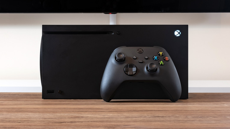 Xbox Series X on its side