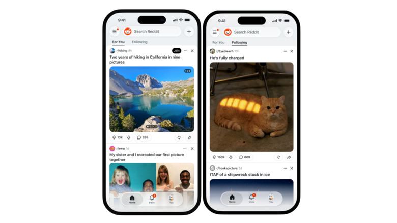 The Reddit app showing a 
