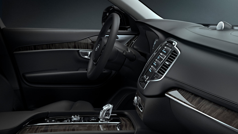 A Volvo car interior showing Android Auto active on its console.
