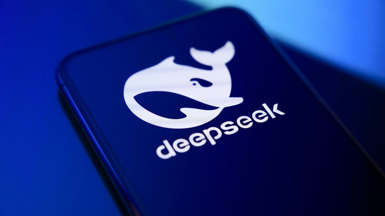DeepSeek logo on a phone.
