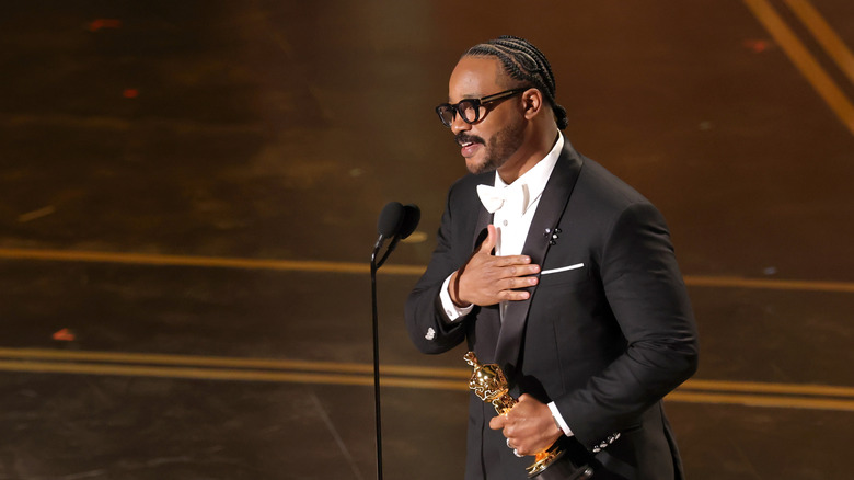 Ryan Coogler gives an acceptance speech.