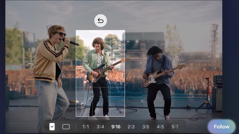 Screenshot of the My FanCam feature on Samsung Galaxy phones, which allows users to automatically crop a video to one person as they move around.