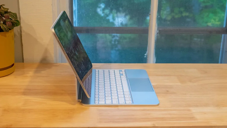 The Apple iPad M5 with the Magic Keyboard.