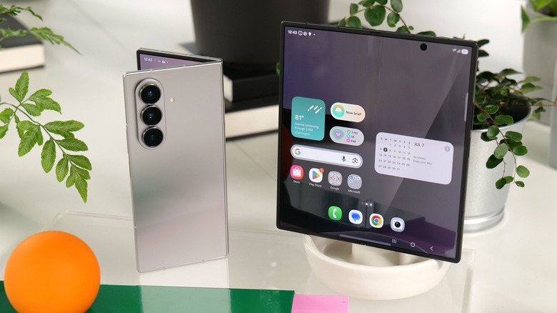 The Galaxy Z Fold 7 on display.