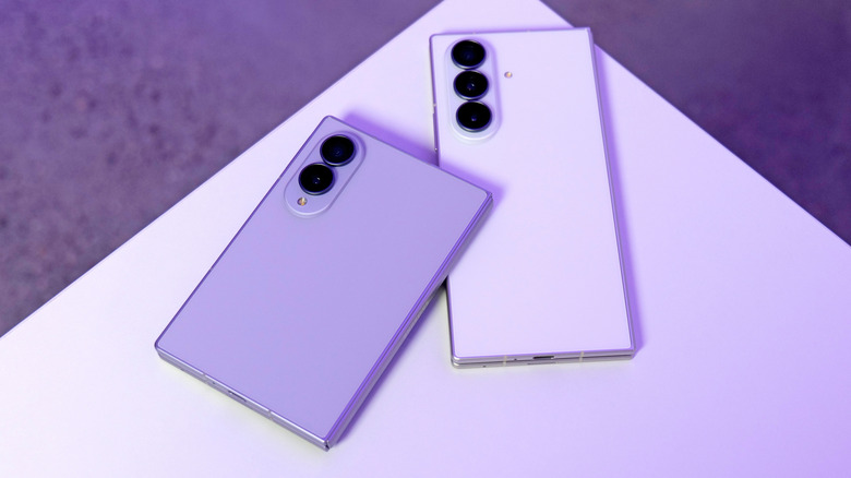 The Galaxy Z Fold 8 (left) next to the Galaxy Z Fold 8 Ultra (right).