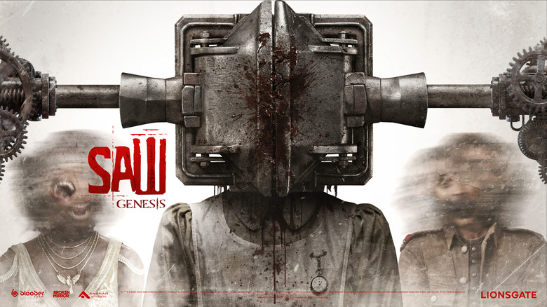 A head is trapped inside a metal box.