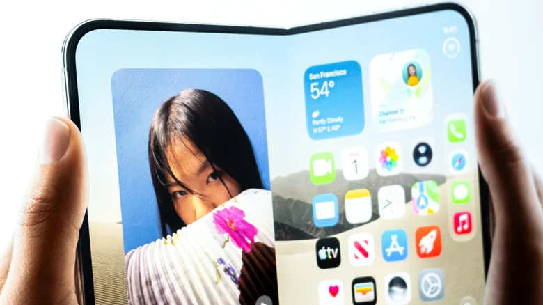 Apple iPhone Duo open to the Home Screen.