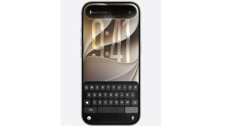 An iPhone with a Search to Ask Siri bar at the top.