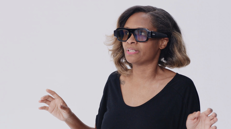 A woman wearing Snap's new AR Spectacles.