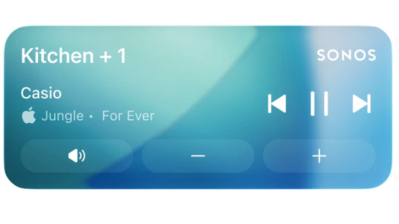 The Sonos app in action on the lock screen.
