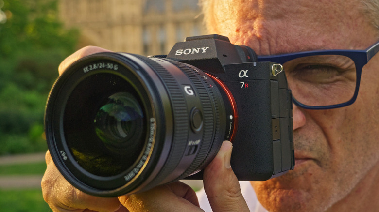 Sony A7R VI camera taken in front of London's parliament buildings
