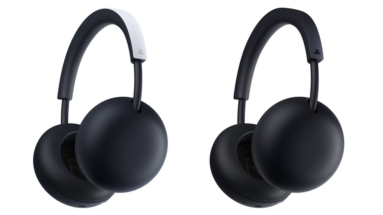 A wireless headset in two color options, white and black.