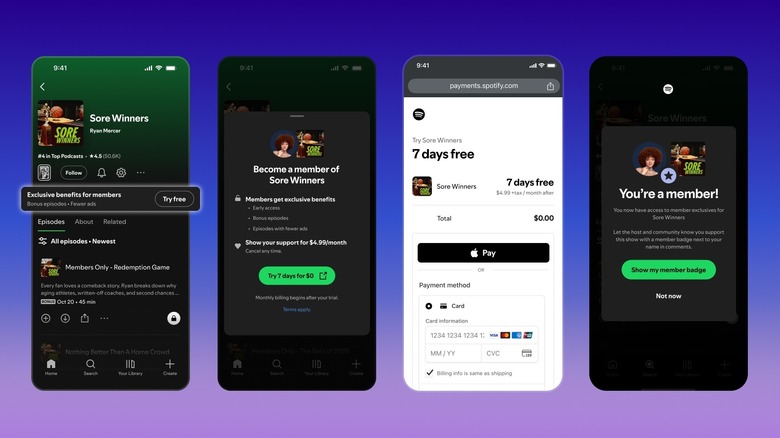 Spotify's video walkthrough of its Memberships program.
