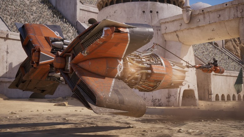A podracer vehicle in Star Wars: Galactic Racer