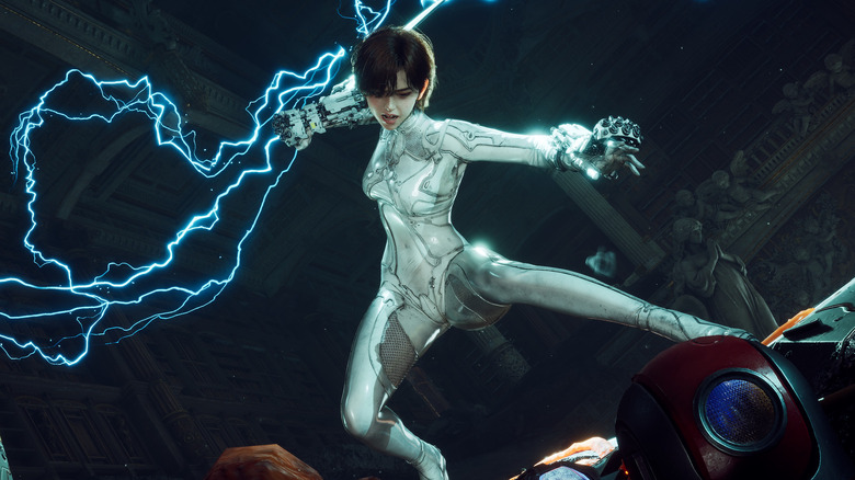 Evie does some kind of thunder punch in the trailer for Stellar Blade Blood Rain