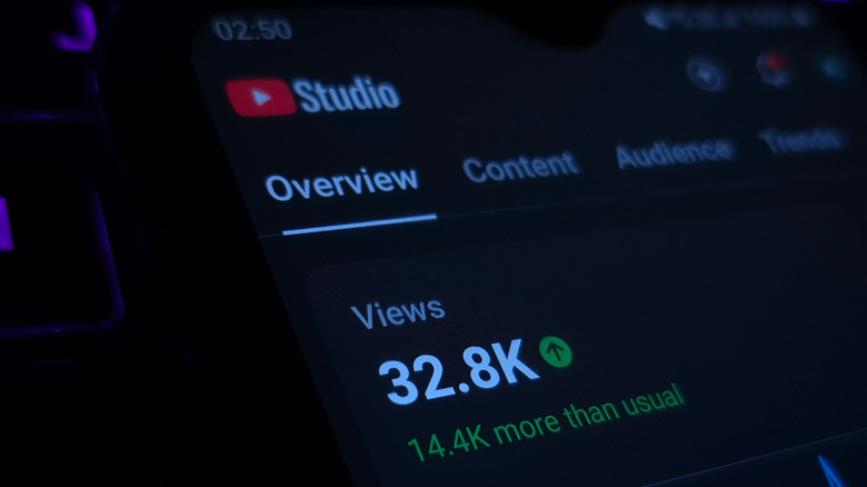 YouTube views metric in YouTube Studio.