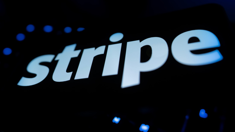 Distorted stylized Stripe Logo is shown against black