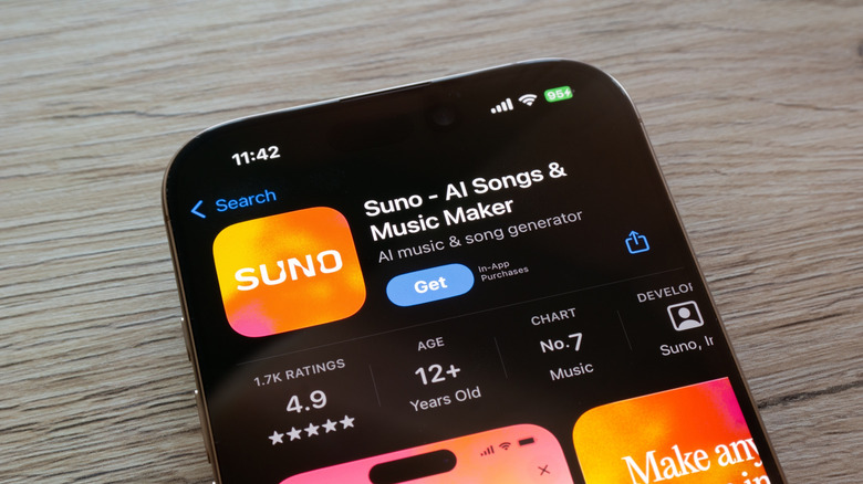 Suno app download screen on an iPhone