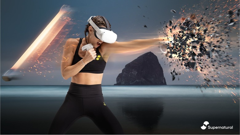 Leanne Pedante throwing a virtual punch in a Supernatural promo picture.