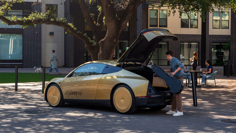 A golden car
