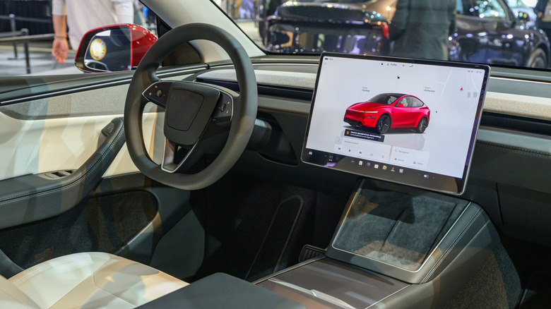 A Tesla Model Y's interior.
