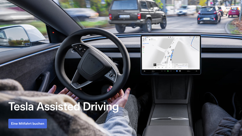 The inside of a Tesla vehicle