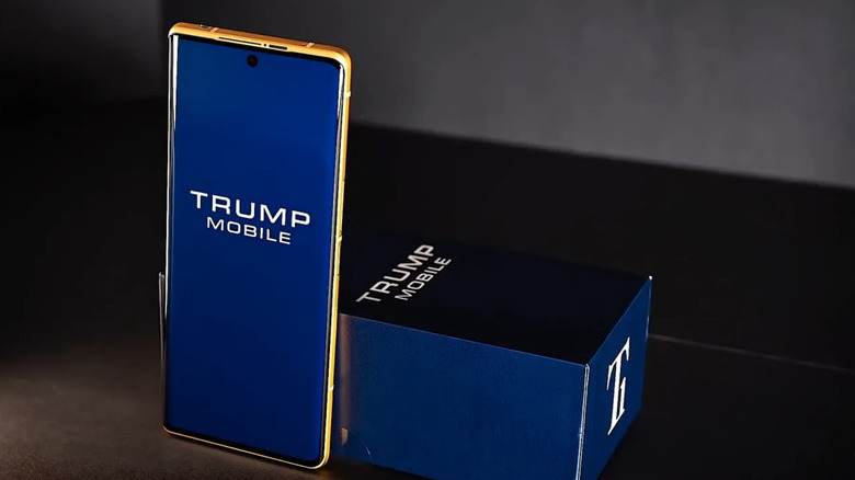 A Trump phone and a box.
