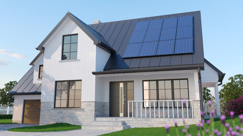 A home with solar panels
