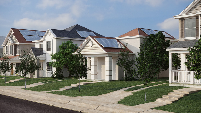 Houses with solar panels